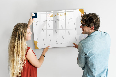 Dry erase board magnetic Weekly planner with space for photos