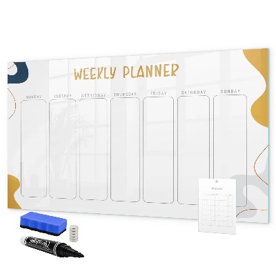 Dry erase board magnetic Weekly planner with space for photos