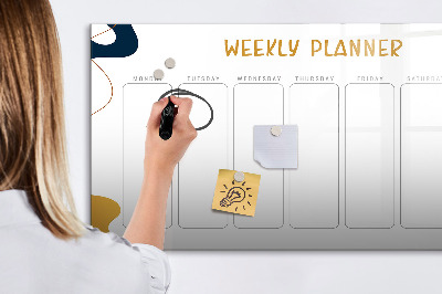 Dry erase board magnetic Weekly planner with space for photos