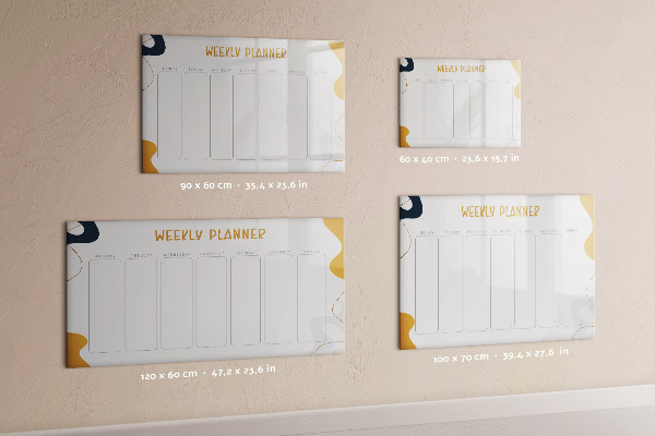 Dry erase board magnetic Weekly planner with space for photos