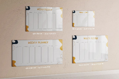 Dry erase board magnetic Weekly planner with space for photos