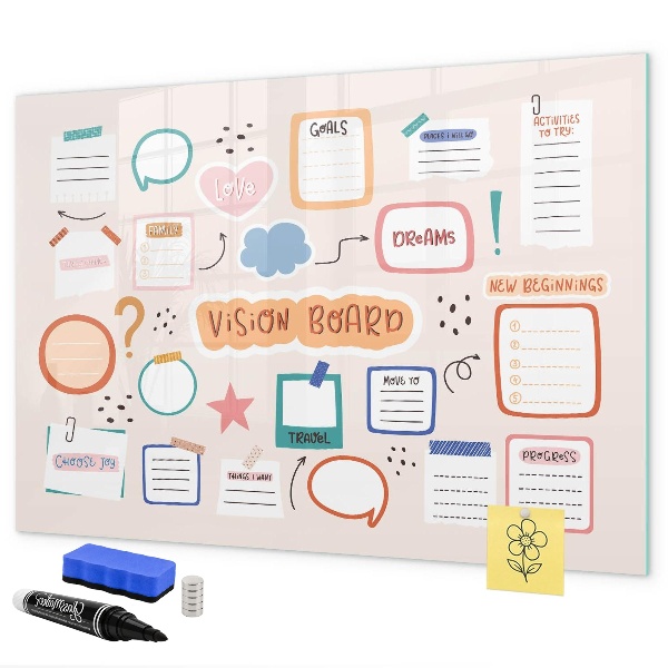 Magnetic dry erase board Creative Inspiration and Goal Board