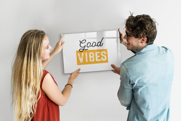 Magnetic dry erase board Positive vibes and memories