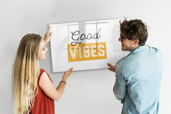 Magnetic dry erase board Positive vibes and memories