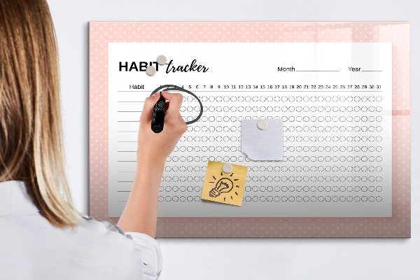 Dry erase board magnetic Habit Tracking with Personal Photos