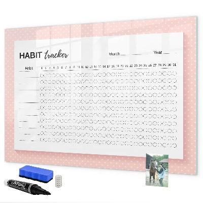 Dry erase board magnetic Habit Tracking with Personal Photos