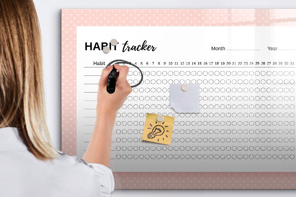 Dry erase board magnetic Habit Tracking with Personal Photos