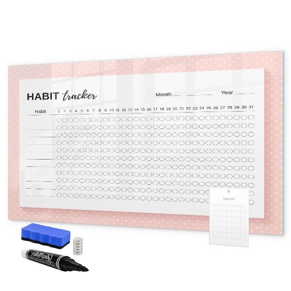 Dry erase board magnetic Habit Tracking with Personal Photos