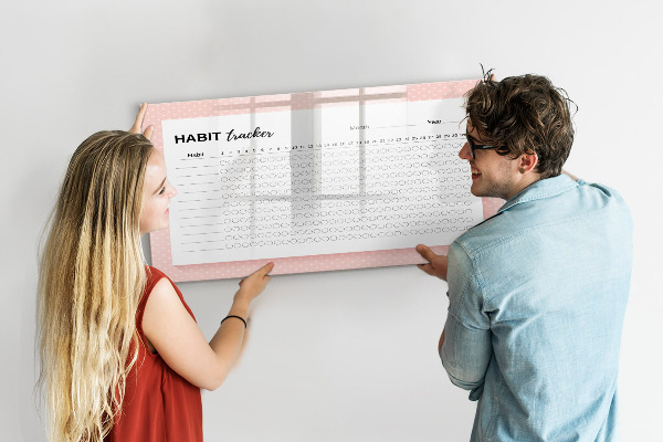 Dry erase board magnetic Habit Tracking with Personal Photos