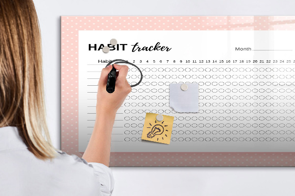 Dry erase board magnetic Habit Tracking with Personal Photos