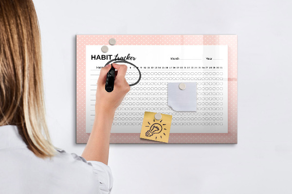 Dry erase board magnetic Habit Tracking with Personal Photos
