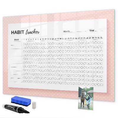 Dry erase board magnetic Habit Tracking with Personal Photos
