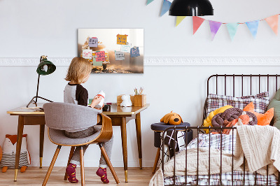 Magnetic dry erase board Colorful memories against the backdrop of nature