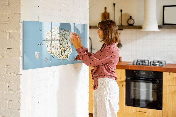 Dry erase board magnetic Nature map of Poland with places for photos