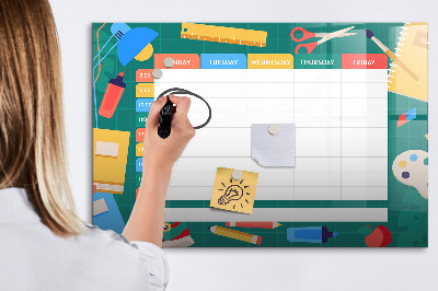 Dry erase board magnetic Weekly planner with space for photos