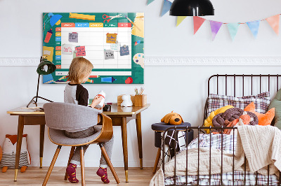 Dry erase board magnetic Weekly planner with space for photos
