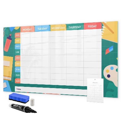 Dry erase board magnetic Weekly planner with space for photos