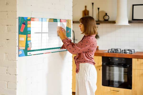 Dry erase board magnetic Weekly planner with space for photos