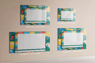 Dry erase board magnetic Weekly planner with space for photos