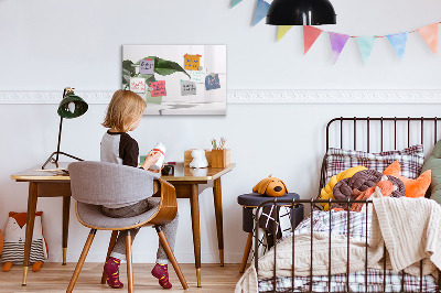 Magnetic dry erase board Plants and memories on the wall
