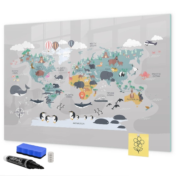 Magnetic dry erase board Adventure map with places to discover