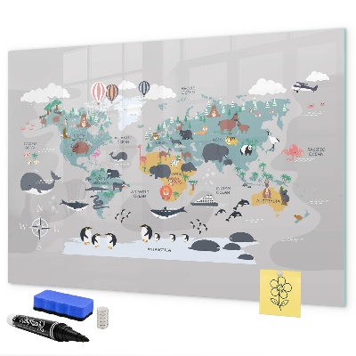 Magnetic dry erase board Adventure map with places to discover