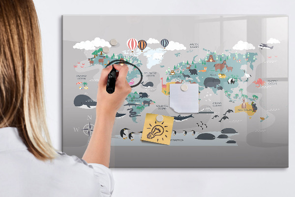 Magnetic dry erase board Adventure map with places to discover