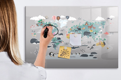 Magnetic dry erase board Adventure map with places to discover