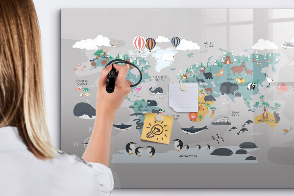 Magnetic dry erase board Adventure map with places to discover