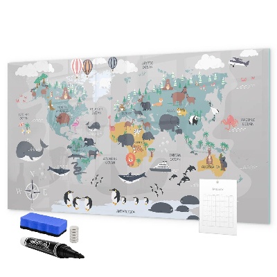Magnetic dry erase board Adventure map with places to discover