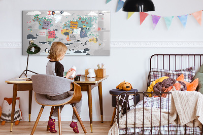 Magnetic dry erase board Adventure map with places to discover