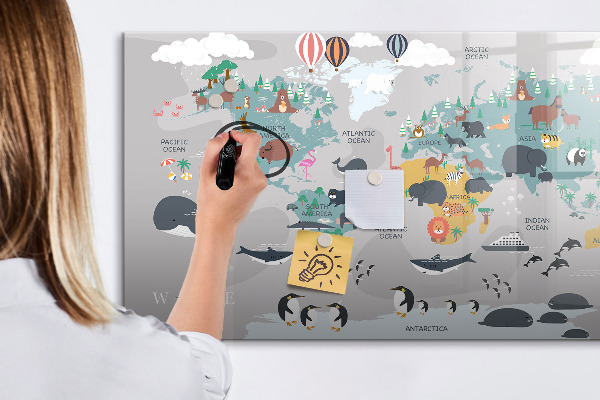 Magnetic dry erase board Adventure map with places to discover