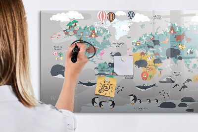 Magnetic dry erase board Adventure map with places to discover