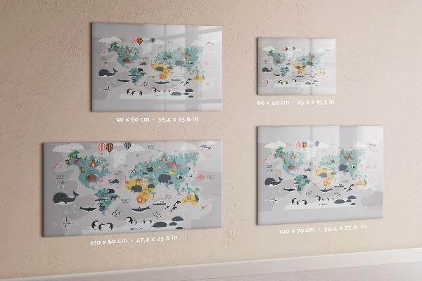 Magnetic dry erase board Adventure map with places to discover