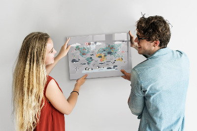 Magnetic dry erase board Adventure map with places to discover