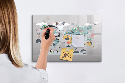 Magnetic dry erase board Adventure map with places to discover
