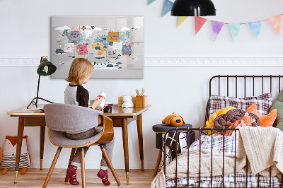 Magnetic dry erase board Adventure map with places to discover