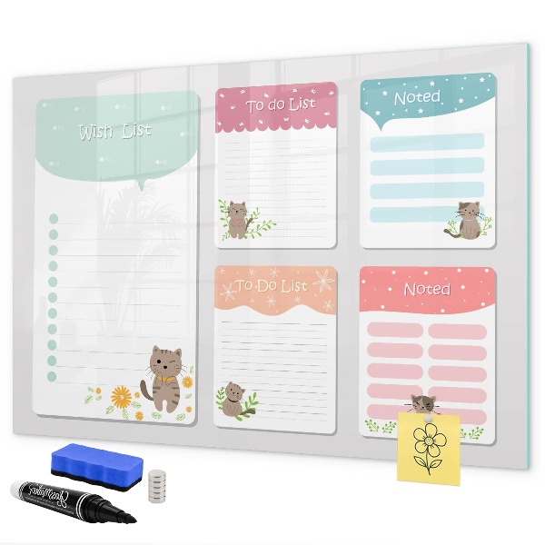 Dry erase board magnetic Planning with joy and creativity