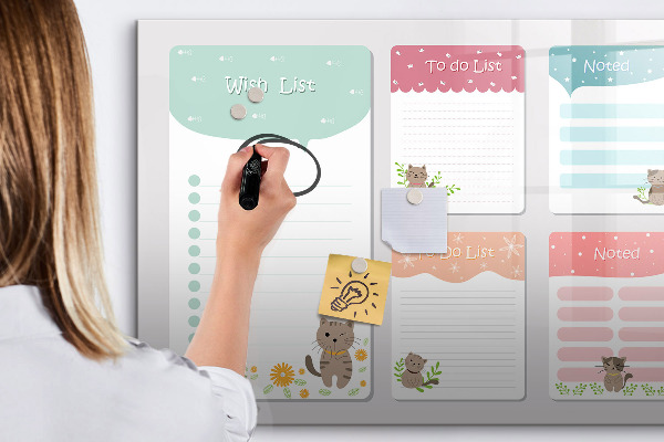 Dry erase board magnetic Planning with joy and creativity