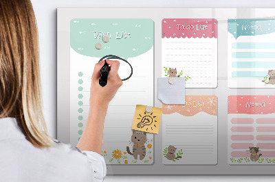 Dry erase board magnetic Planning with joy and creativity