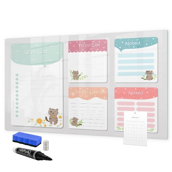 Dry erase board magnetic Planning with joy and creativity