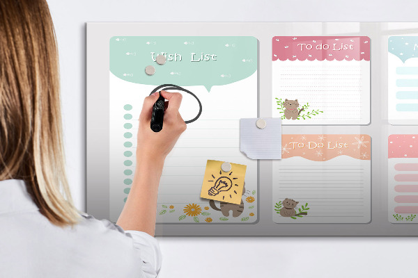 Dry erase board magnetic Planning with joy and creativity