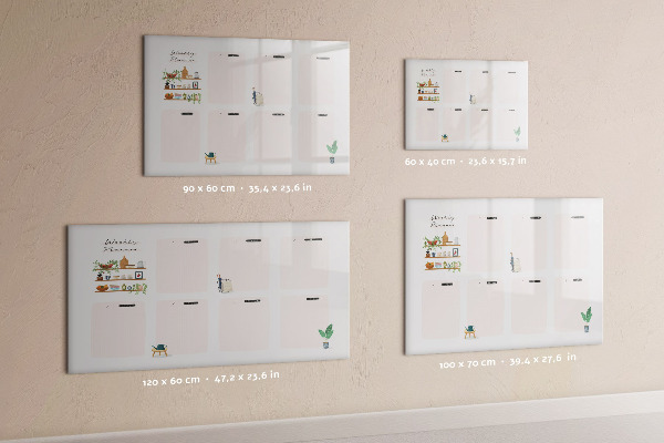 Magnetic dry erase board Weekly planner with space for photos