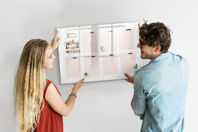 Magnetic dry erase board Weekly planner with space for photos
