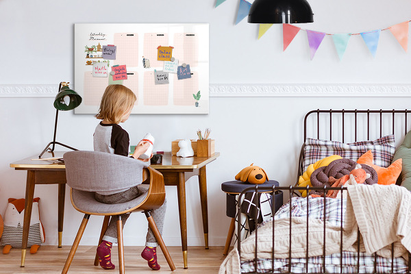 Magnetic dry erase board Weekly planner with space for photos