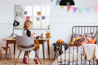 Dry erase board magnetic Weekly planner with space for photos