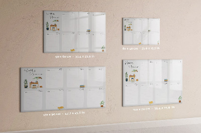 Dry erase board magnetic Weekly planner with space for photos