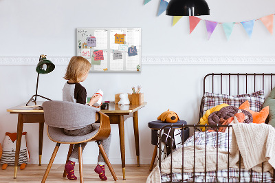 Dry erase board magnetic Weekly planner with space for photos
