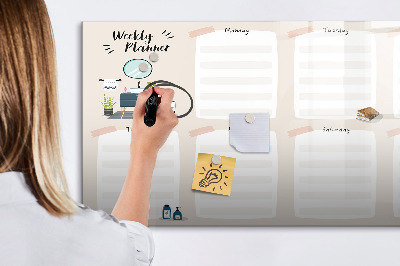 Magnetic dry erase board Weekly planner with space for photos