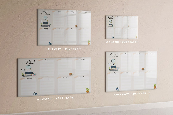 Magnetic dry erase board Weekly planner with space for photos